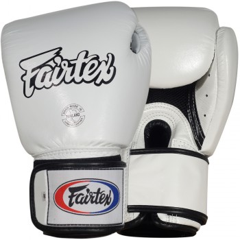 Fairtex BGV1BR "Breathable" Боксерские Перчатки Тайский Бокс c Сеткой White